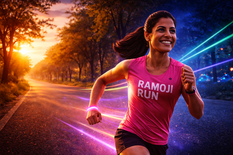 Glow Run night celebrating women’s strength and unity, as men and women run together in glowing solidarity. Glow Run night celebrating women’s strength and unity, as men and women run together in glowing solidarity.